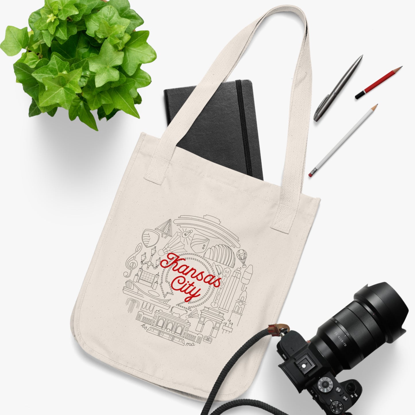 Kansas City Organic Canvas Tote Bag | KCMO | KCK